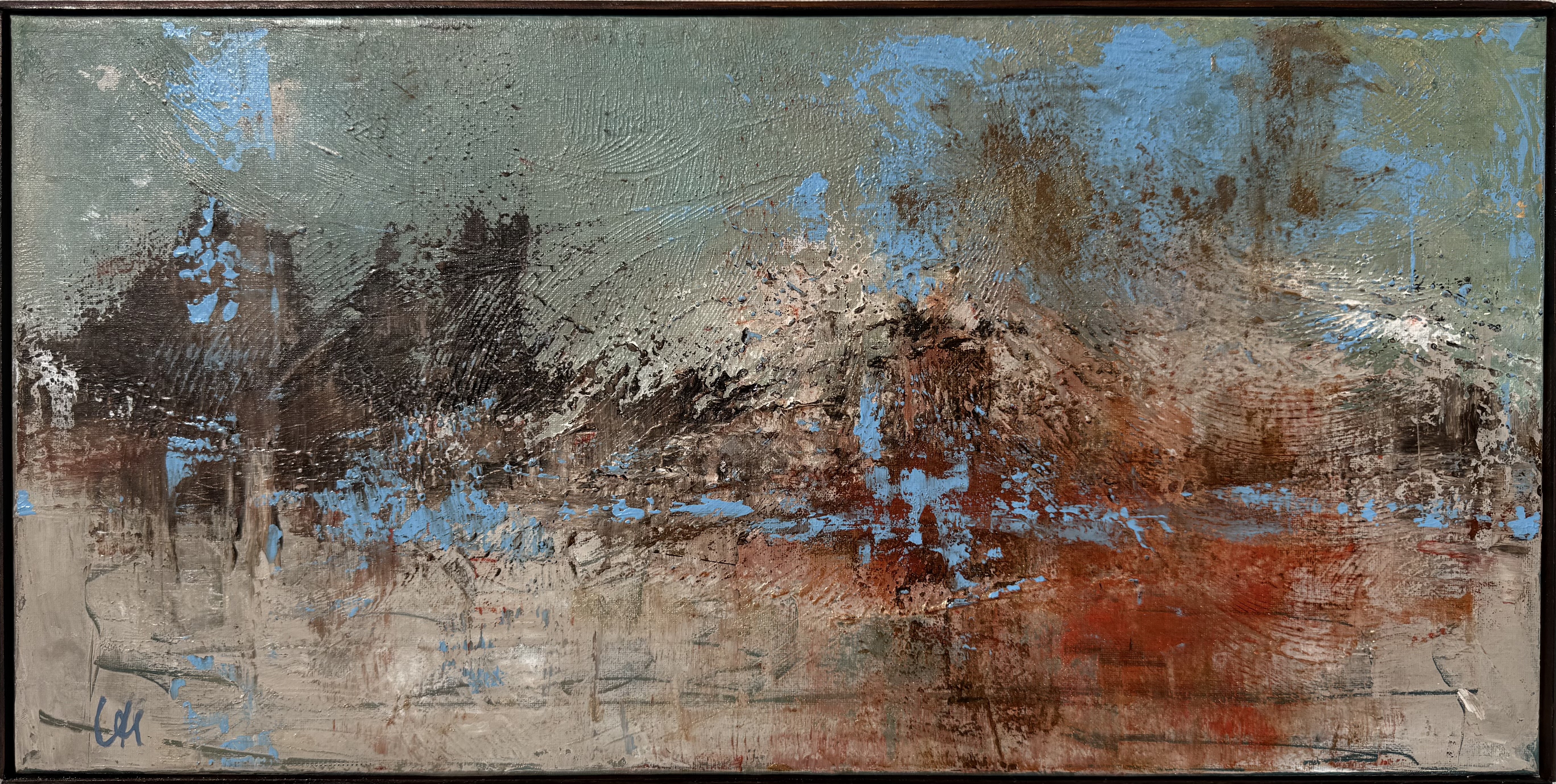Gemälde »What the Rain Kept« von Crissi Honrath, Acryl auf Leinwand, 60 × 30 cm